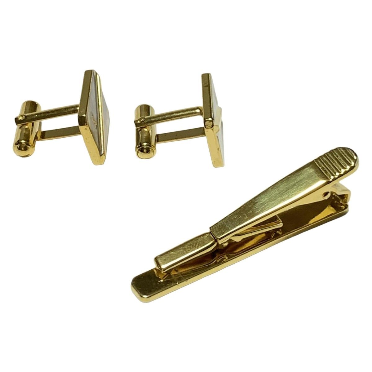 YvesSaintLaurent イヴサンローラン - ゴールド×シルバー ネクタイピン×1点 カフス×1点