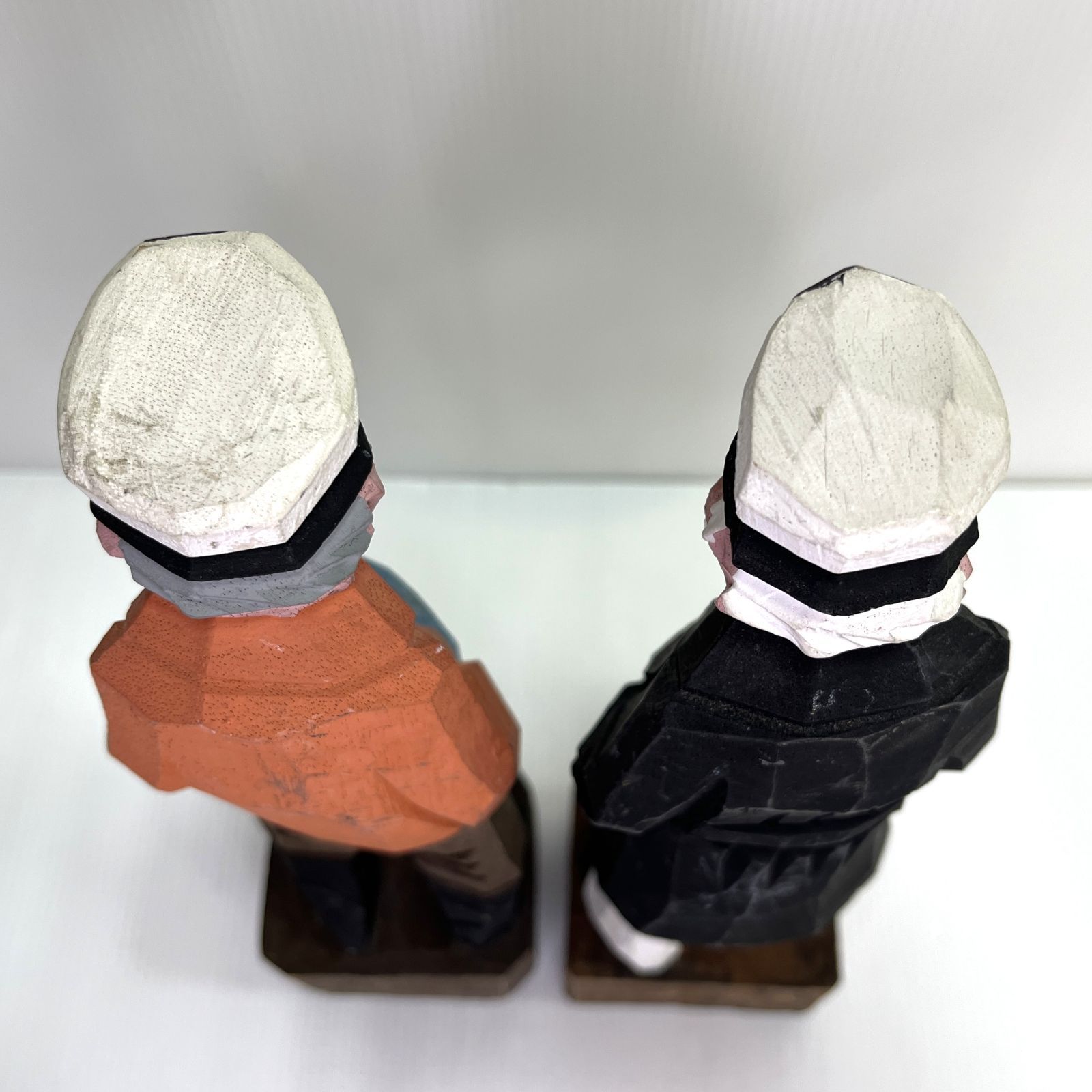 中古品】木彫り マドロス人形 船長 2点まとめ アンティーク 置物 GM