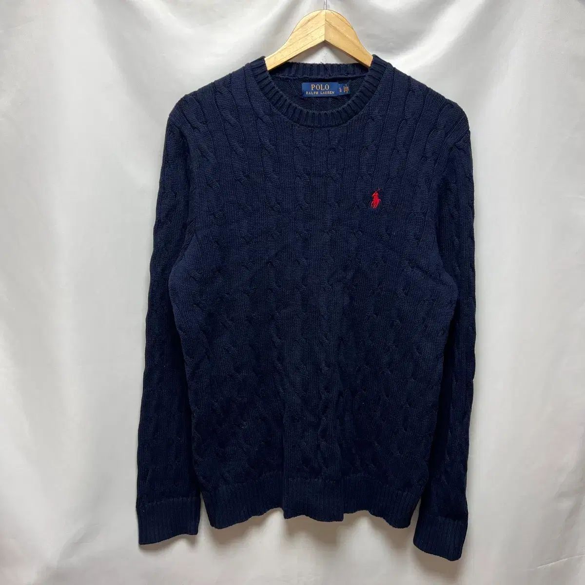 正規品/L ポロラルフローレン ケーブル ケーブル編み ネイビー ニット