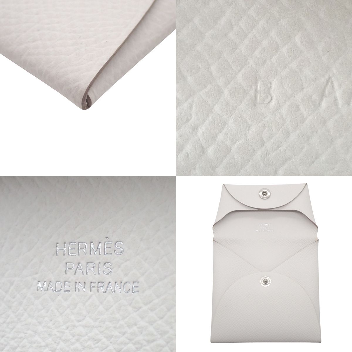 HERMES(エルメス) バスティア マッシュルーム ホワイト白 ヴォーエプソン パラジウム金具 シルバー金具 B刻印 ケース パース ミニウォレット ミニ財布 小物 レディース 40802163891【中古】【アラモード】 HERMES(エルメス) バスティア マッシュルーム ホワイト白 ヴォー