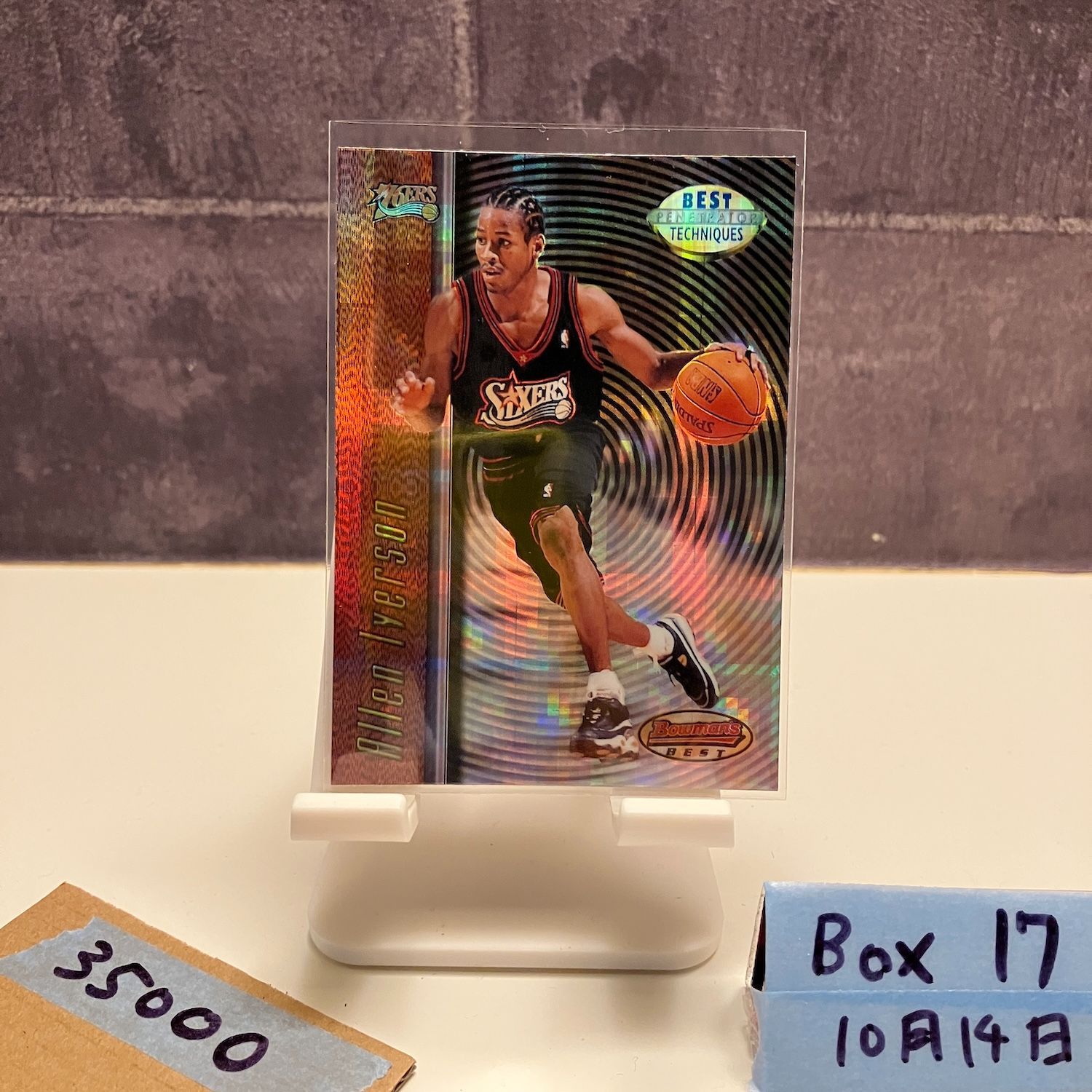 1998 Topps Bowman s Best Allen Iverson 76 ERS Techniques Penetrator Refractor カード