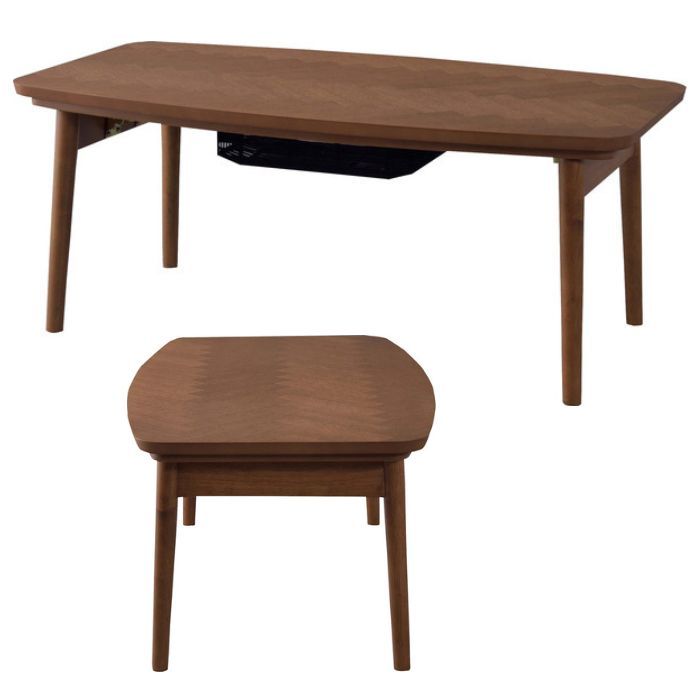 こたつテーブル 折りたたみテーブル コタツ 幅90cm 木製 北欧 ブラウン