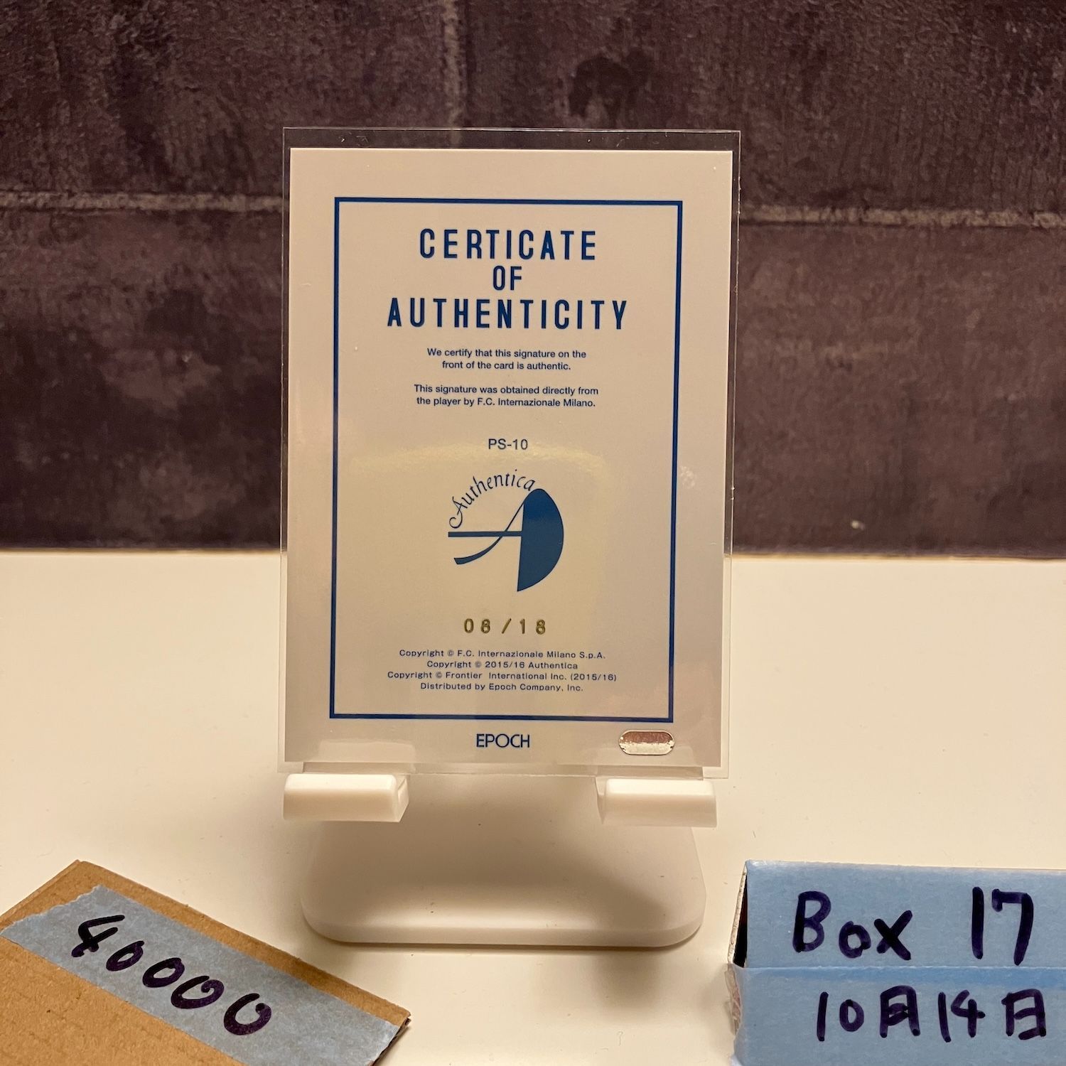 2015-16 EPOCH SERIES 1 ステヴァンヨヴェティッチ Stevan Jovetic 08 18 直筆サインカード インテルナツィオナーレミラノ Primary Signature カード