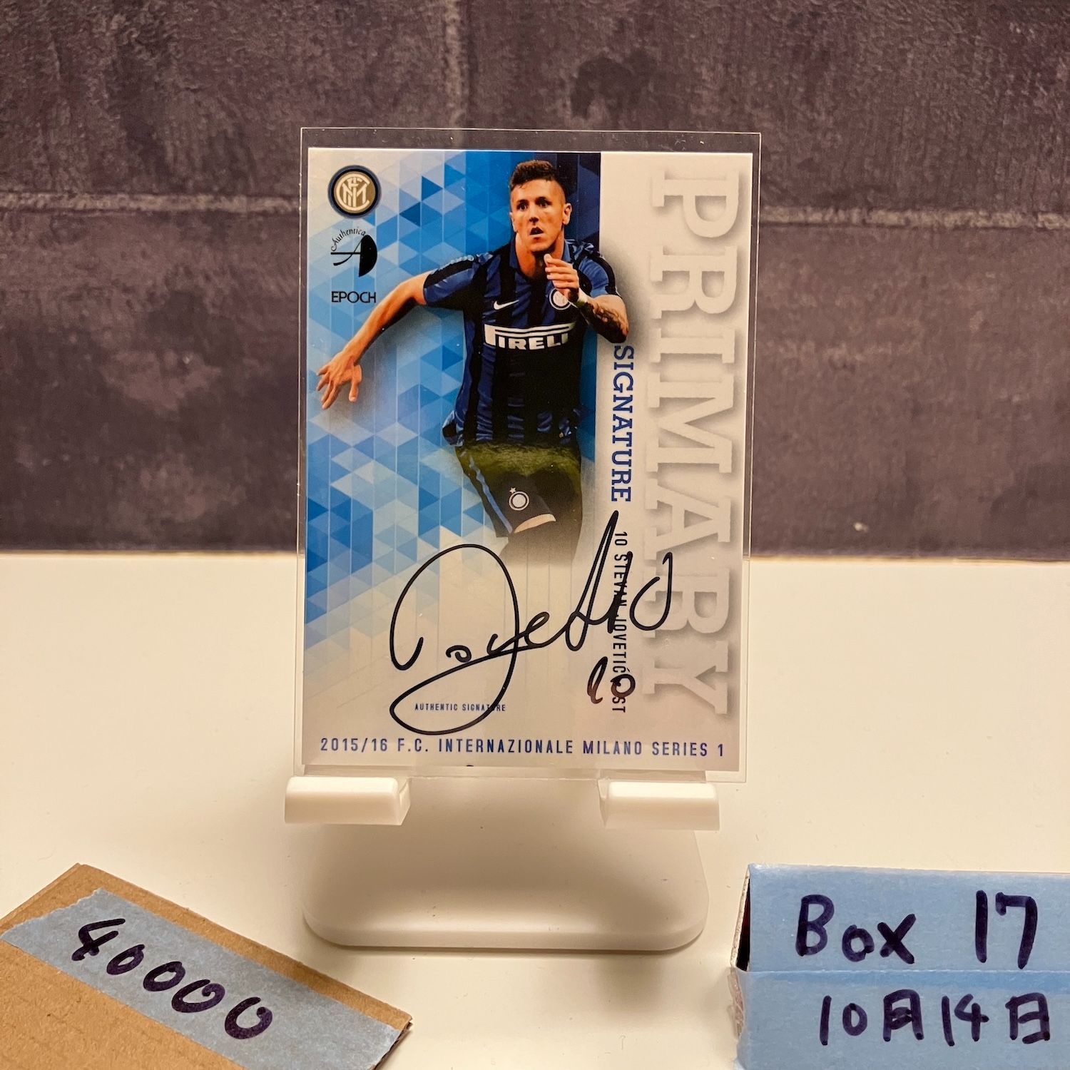 2015-16 EPOCH SERIES 1 ステヴァンヨヴェティッチ Stevan Jovetic 08|18 直筆サインカード インテルナツィオナーレミラノ Primary Signature カード