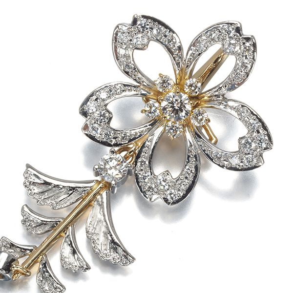 石川暢子 ペンダントトップ ダイヤ ダイヤモンド 1.15 ct フラワー Pt 900 K 18 YG 181809