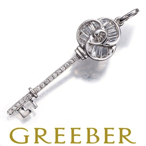 ダイヤ ダイヤモンド 0.30 ct キー 鍵 2種カット ペンダントトップ K 18 WG 182510