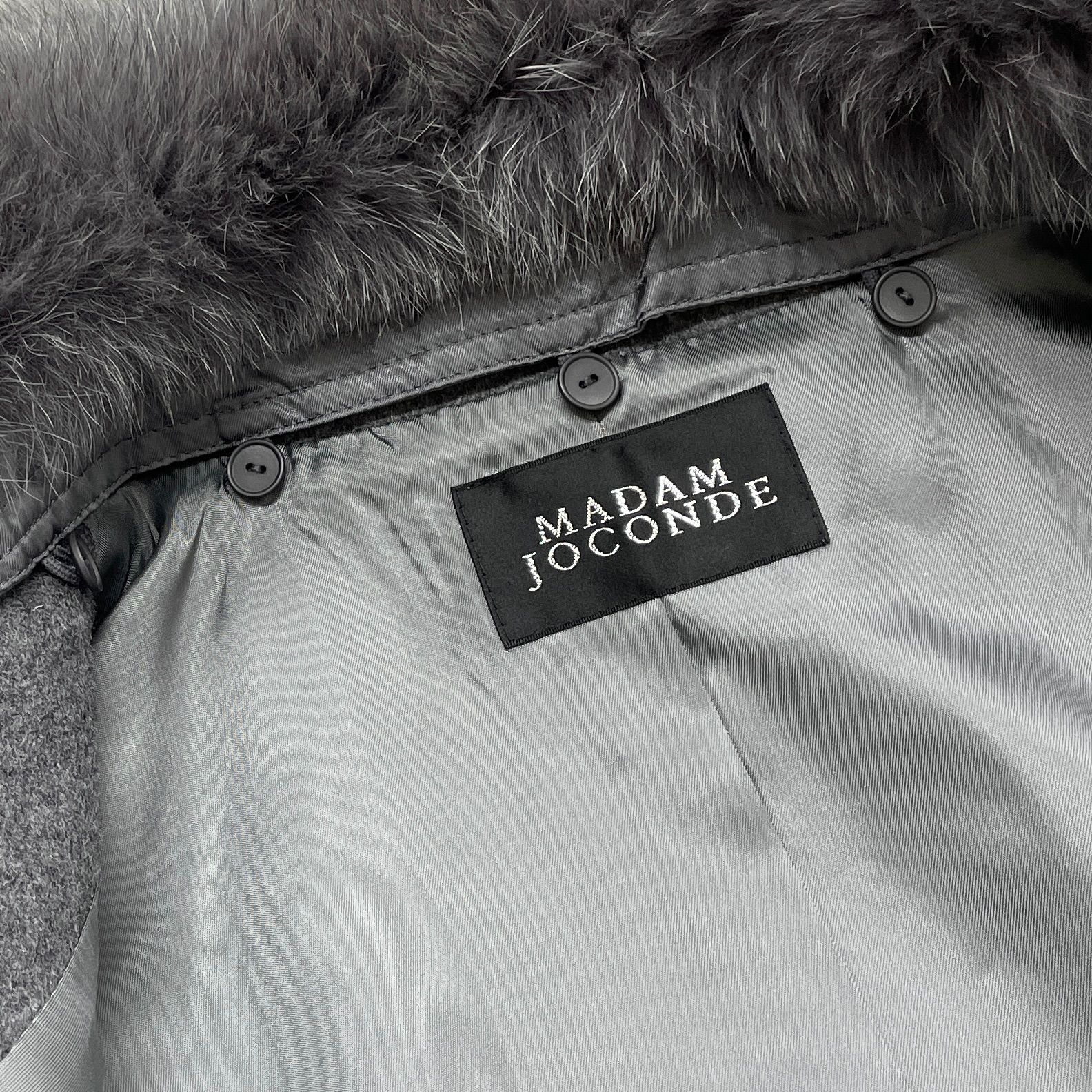 マダムジョコンダ ケープコート ブルーフォックス アンゴラ カシミヤ混