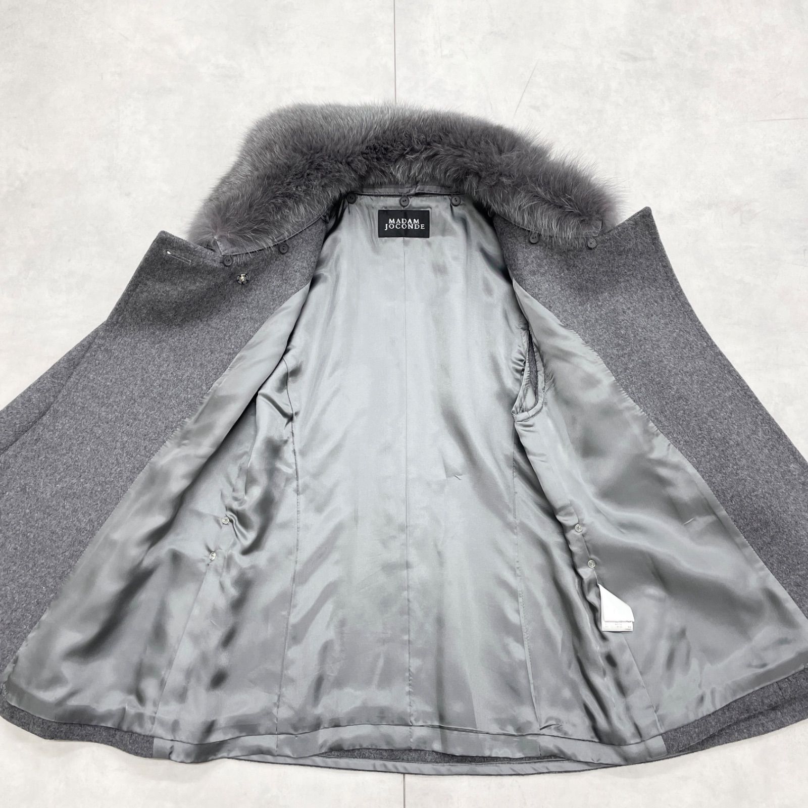 マダムジョコンダ ケープコート ブルーフォックス アンゴラ カシミヤ混