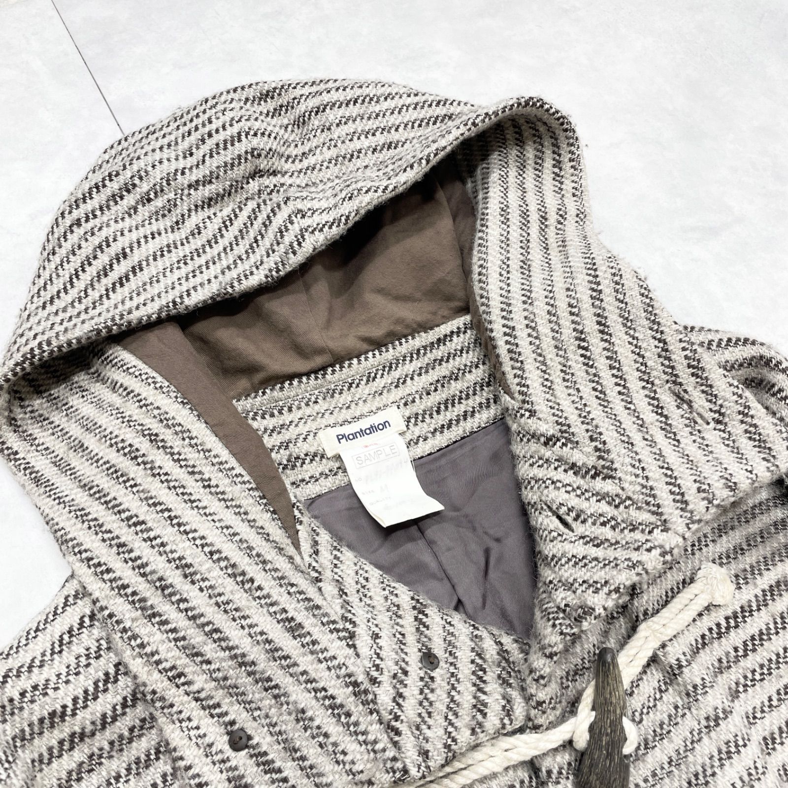 Plantation プランテーション　ボーダー柄　コート　アウター Plantation プランテーション ダッフルコート ロング ボーダー柄