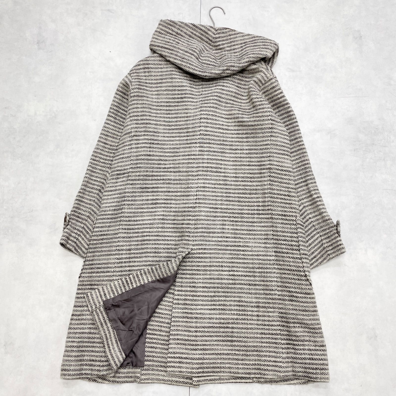 Plantation プランテーション ダッフルコート ロング ボーダー柄