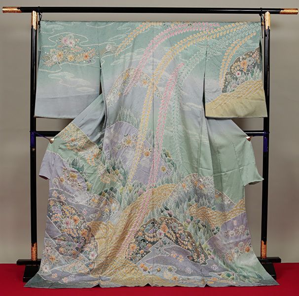 桐屋 翠山工房 夢幻辻ヶ花 絞り 金通し 訪問着 正絹 共八掛 桐屋 翠山