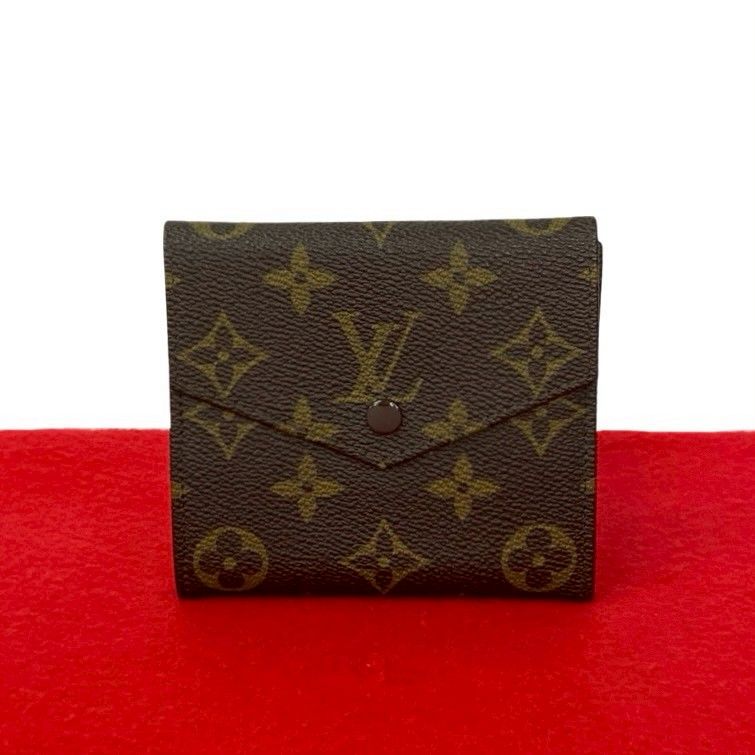 LOUIS VUITTON ルイヴィトン ヴィンテージ ポルト モネ ビエ カルディ レザー 三つ折り財布 ミニ ウォレット ブラウン 92079