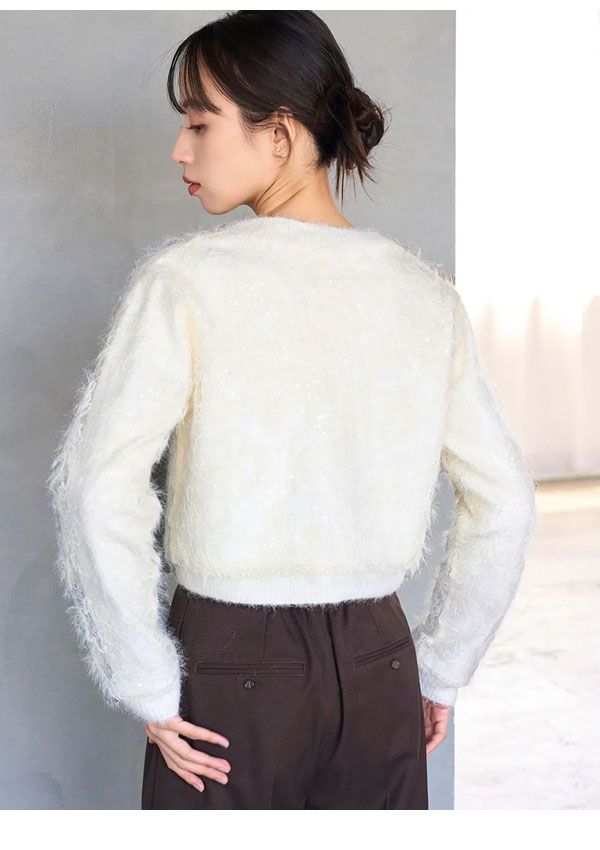 ストラクチャーレースニットカーディガン