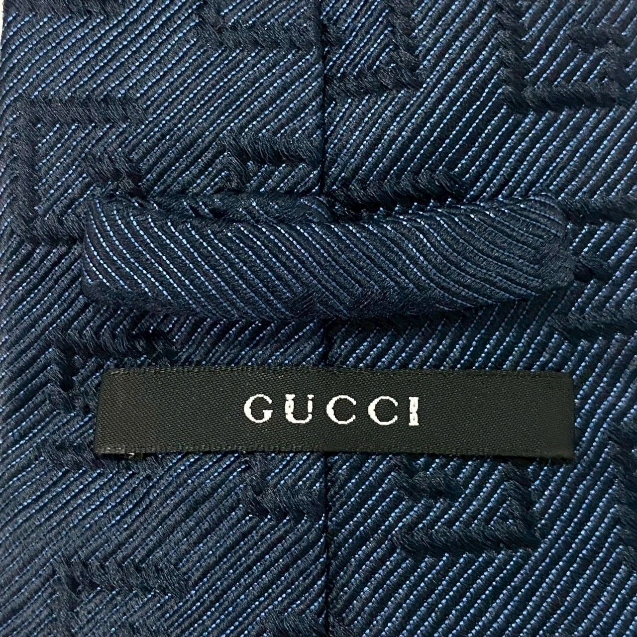 GUCCI】ネクタイ SILK/シルク 100% Gロゴ ネイビー 総柄 オールド