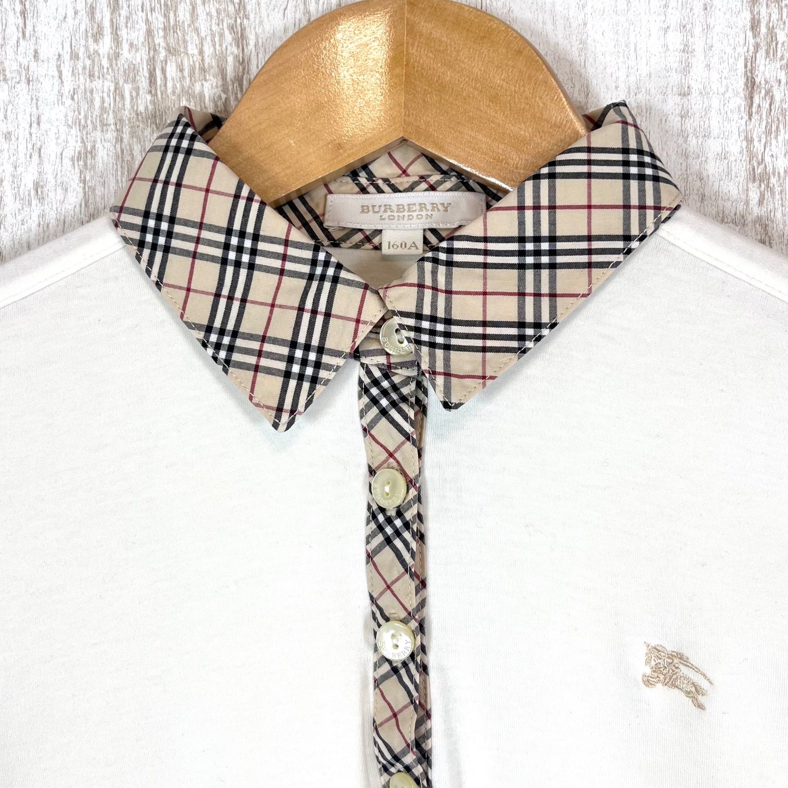 美品✨バーバリーロンドン　ポロシャツ　ニット　ノバチェック　ホースロゴ刺繍 BURBERRY LONDON バーバリーロンドン ホースロゴ刺繍 ノバチェック