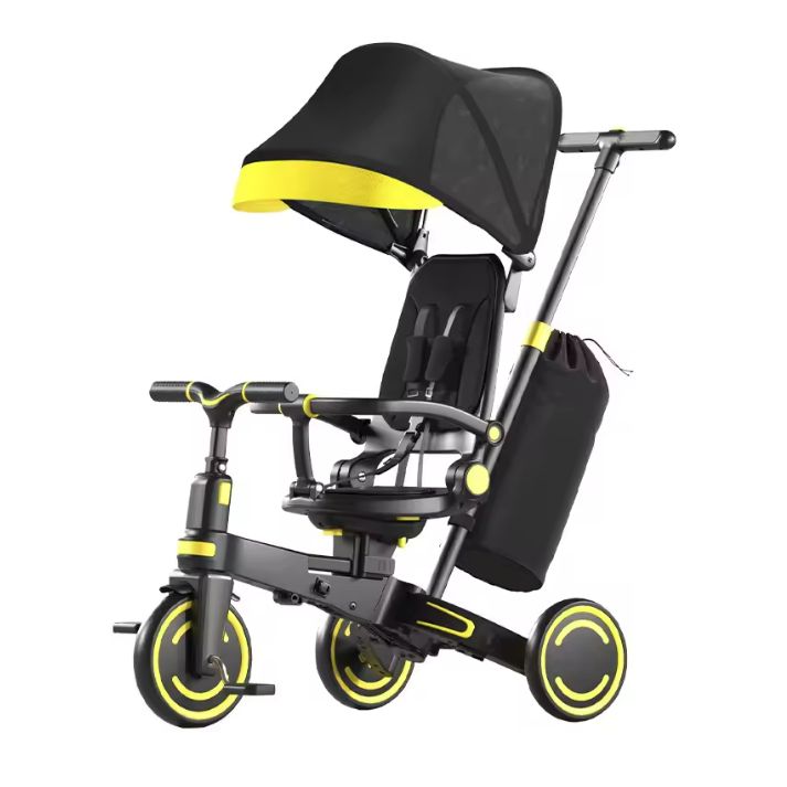 9 in 1 ベビーカー チャイルドカー 三輪車 折り畳み スクーター 逆押し 前押し ンスカー サンバイザー サンシェード アシストバー 調整 子供 キッズ ジュニア プレゼント お散歩 自転車練習 ペダル 取り外し