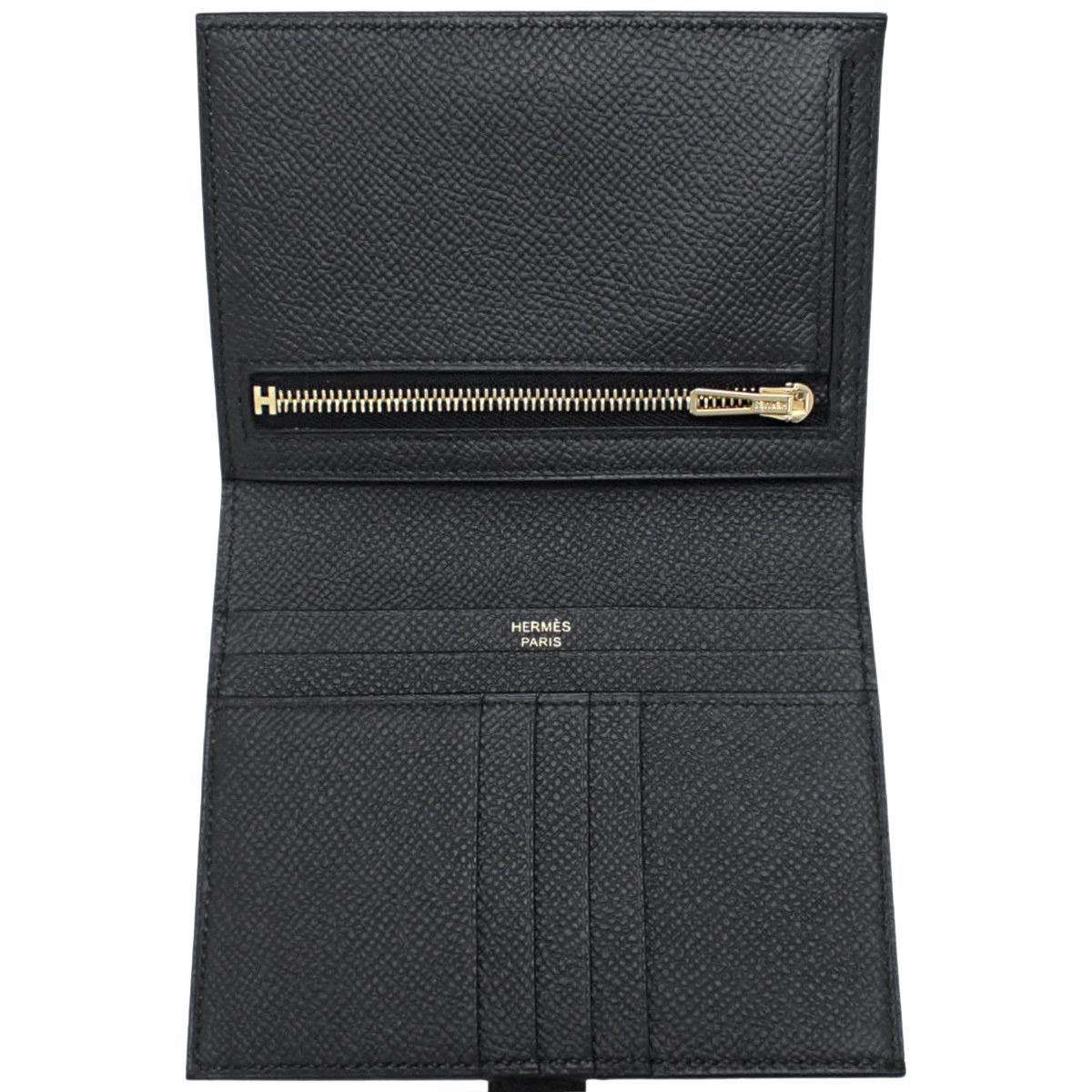 HERMES(エルメス) ベアンコンパクト K刻印 ブラック黒 ヴォーエプソン ゴールド金具 コンパクトウォレット 二つ折り 2つ折り ミニ財布 小物 レディース 40802163889【中古】【アラモード】 HERMES(エルメス) ベアンコンパクト K刻印 ブラック黒 ヴォーエプソン