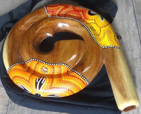 スパイラル ディジュリドゥー～アボリジナルペイント～ ケース付き スパイラリドゥー トラベルディジュ 渦巻きディジュ