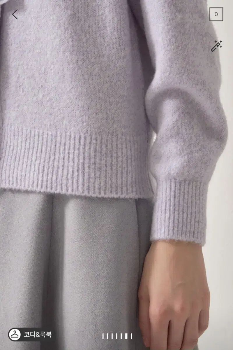 ランバン ウール ブレンド リボン グリッター ニットカーディガン