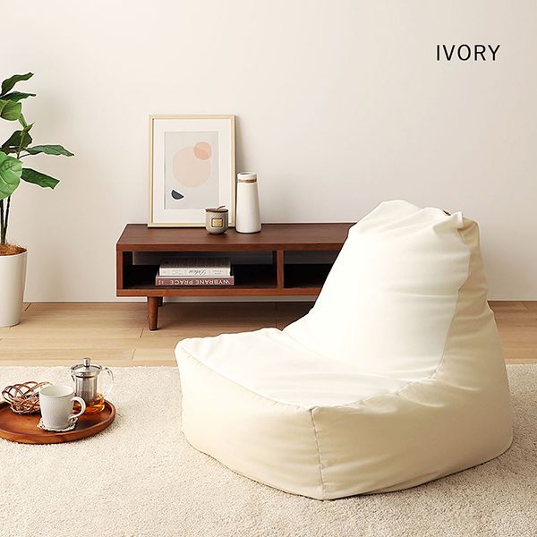 立ち上がりラクな背もたれ付きビーズクッション 安い ソファ単品