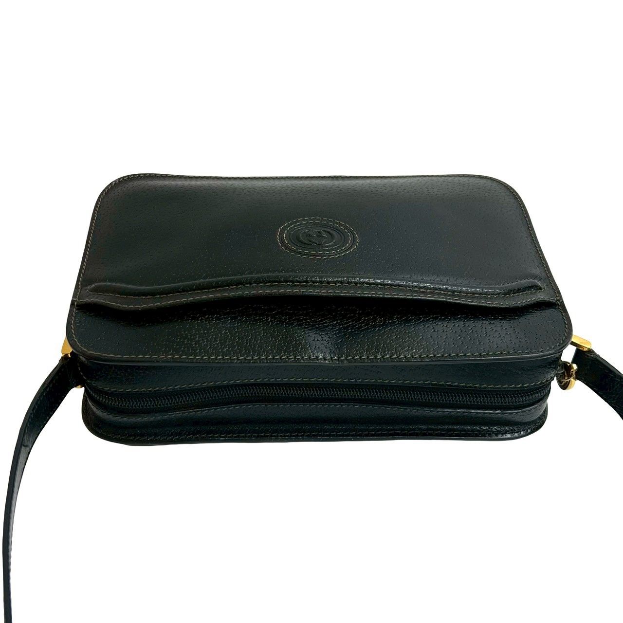 極 美品 GUCCI グッチ オールドグッチ ヴィンテージ GG ロゴ レザー 本