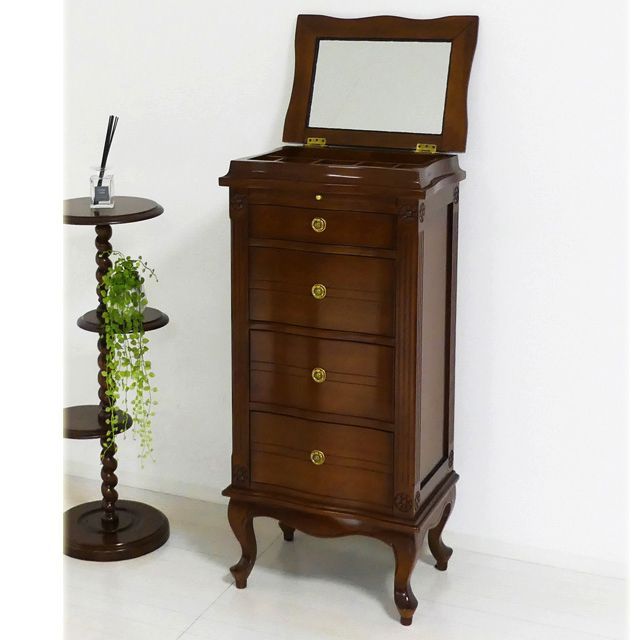 アンティーク ミラー付チェスト4段 - メルカリ