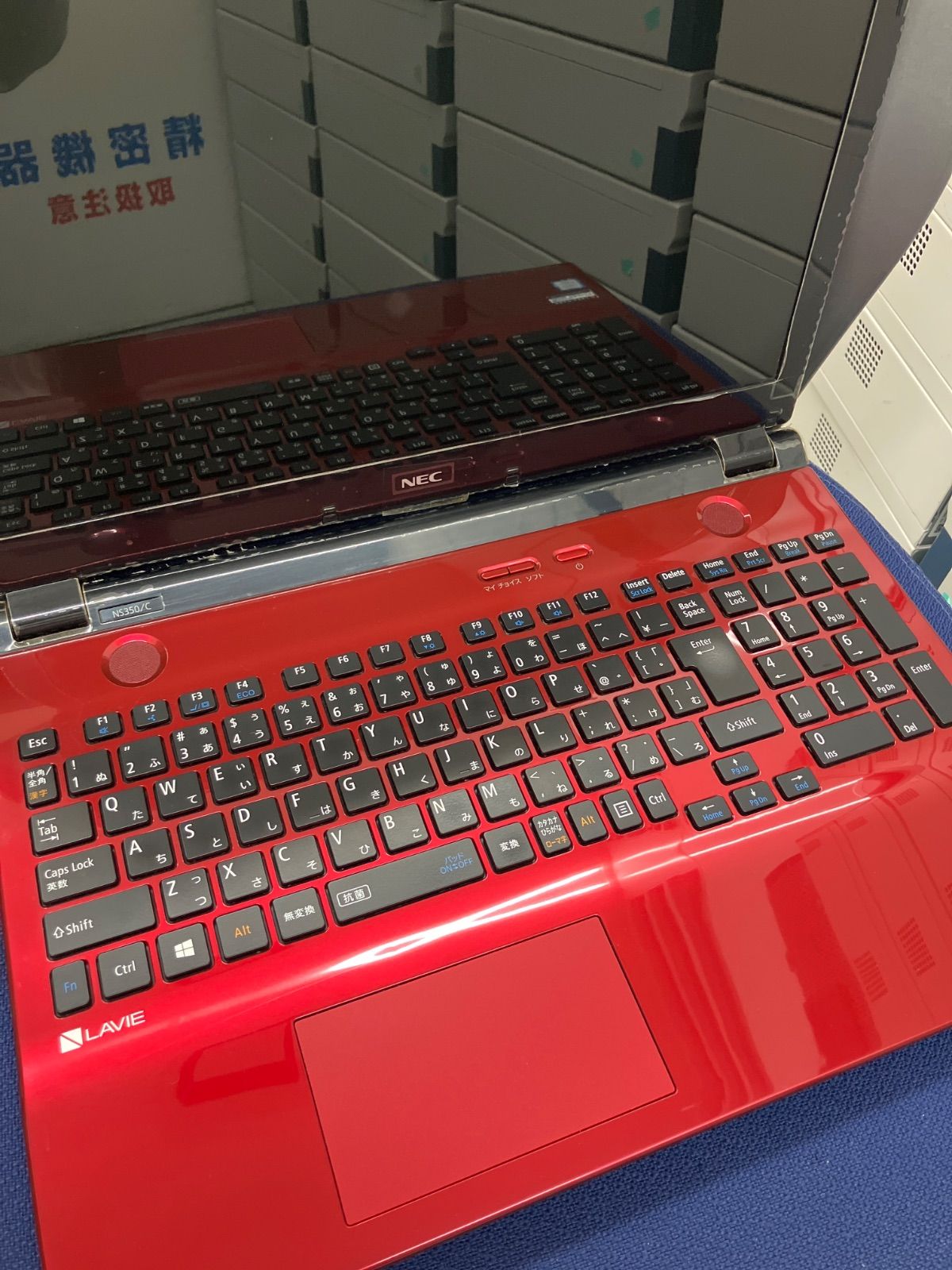 ジャンク品 NEC LaVie 赤 ノートPC 2セット ジャンク NEC LAVIE PC-NS350CAR-KS NS350/C Core i3 2300MHz ノートPC