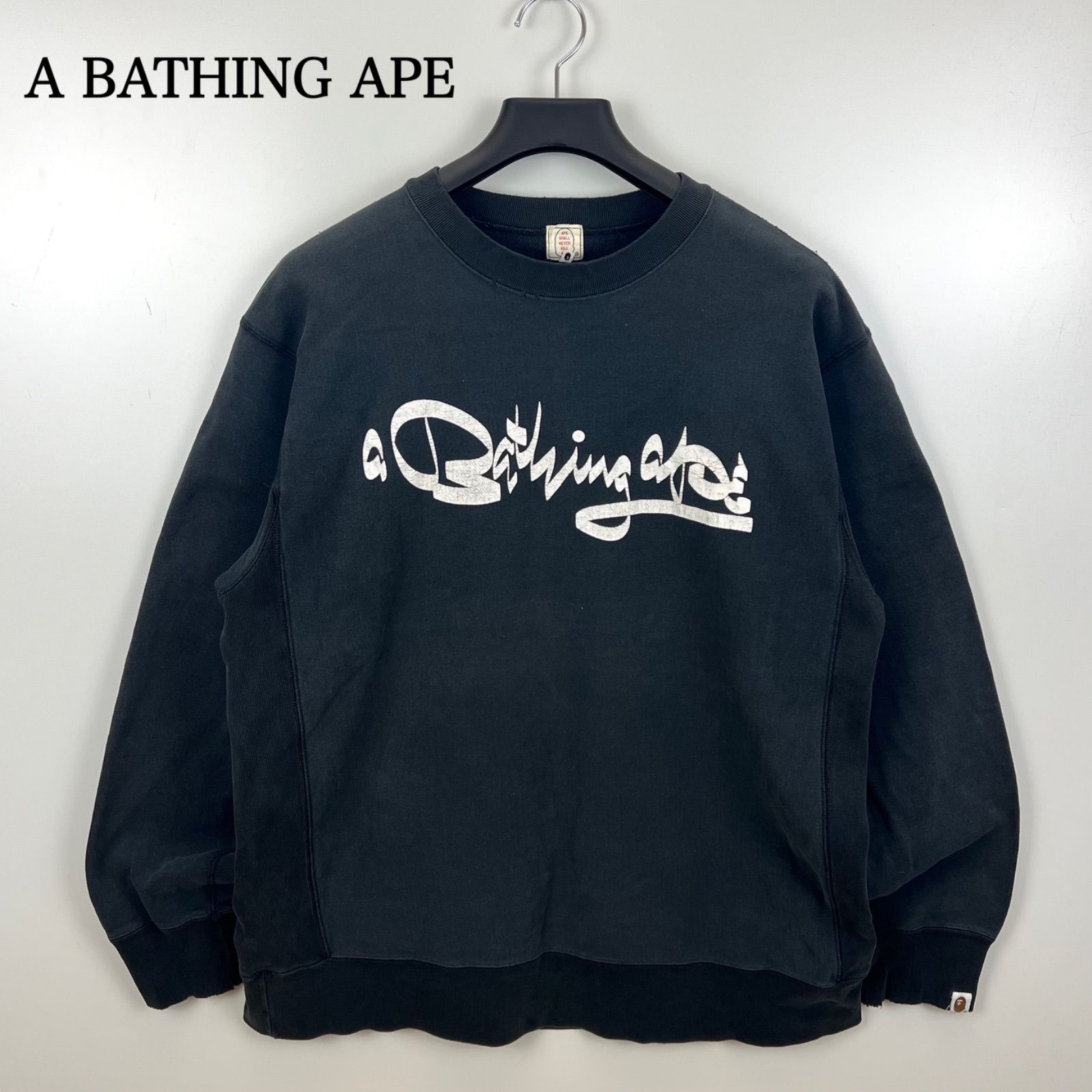A BATHING APE ブラック スウェット 00s~ A BATHING APE 00s archive × FUTURA sweatshirts L アベイシング
