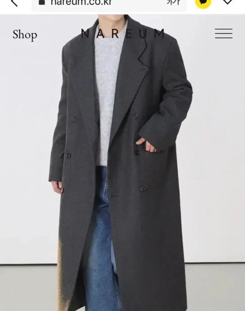 定価16 チャコール マキシ ロング ウール70 ダブルコート