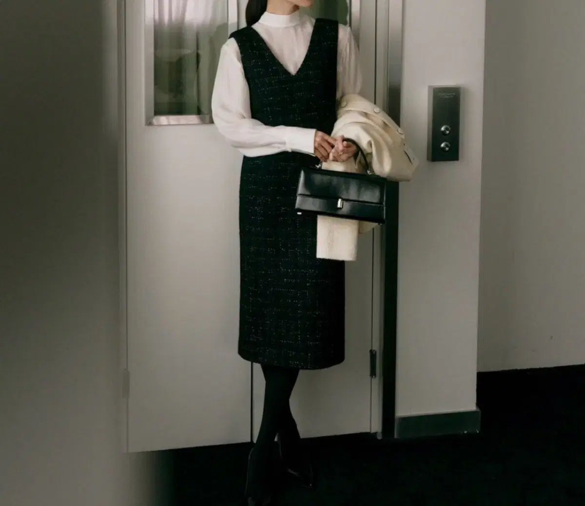 シエsie ベラ テクスチャード ドレス ブラック スモール