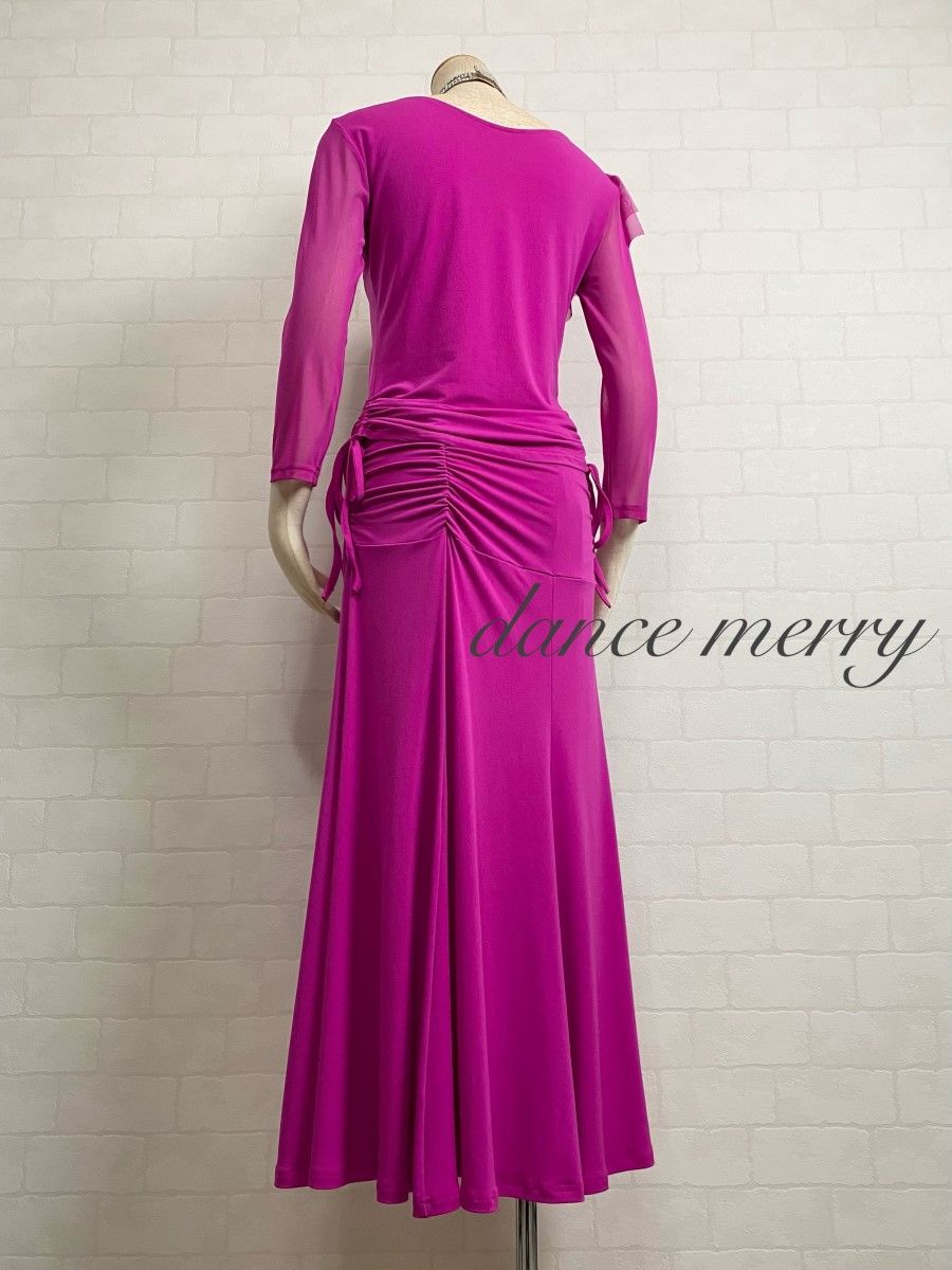 新品 社交ダンス ツーピース ピンク フリル マーメイド セットアップ