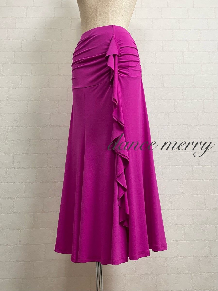 新品　社交ダンス　ツーピース　ピンク　フリル　マーメイド　セットアップ　1217 新品 社交ダンス ツーピース ピンク フリル マーメイド セットアップ