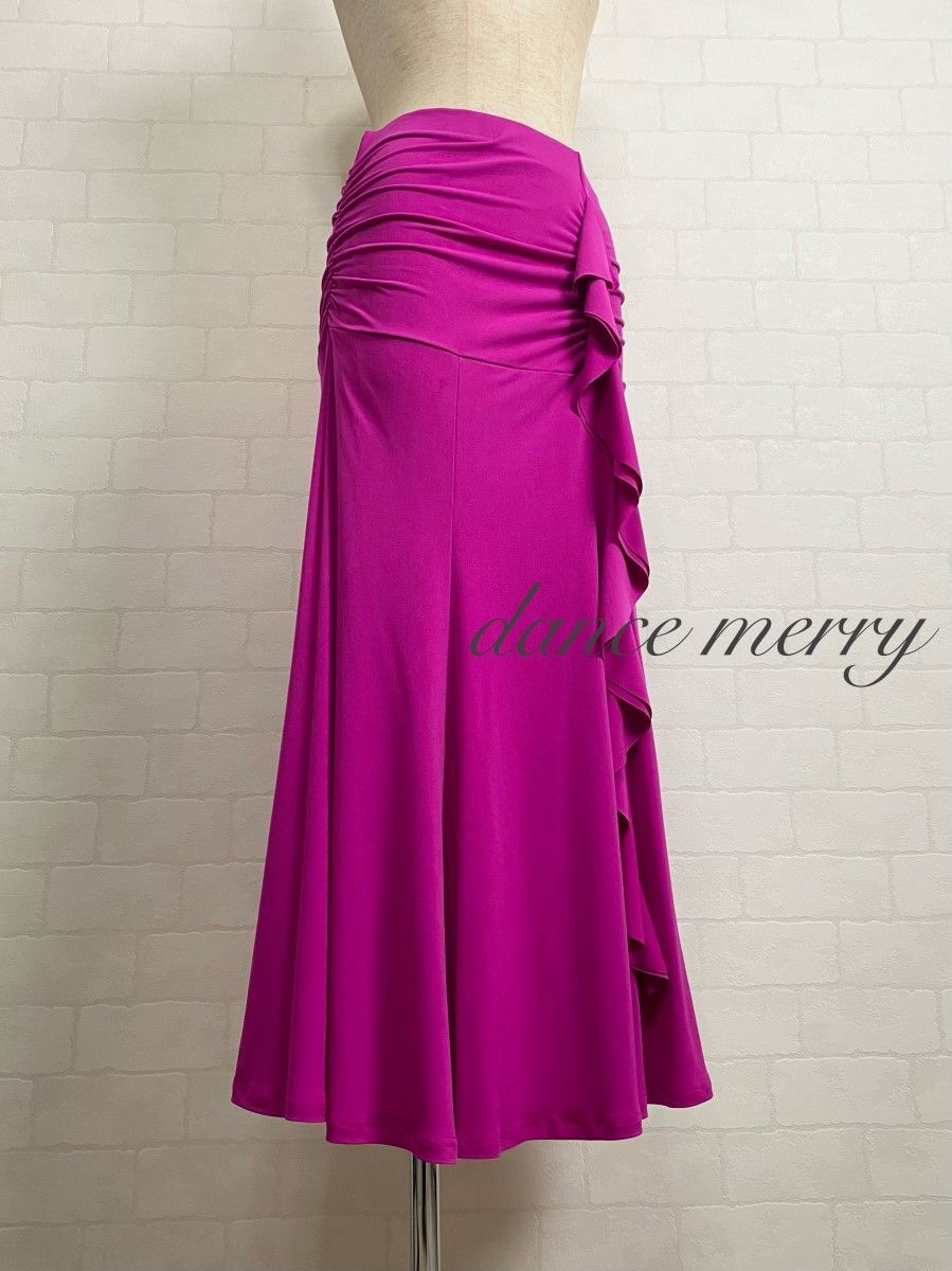 新品　社交ダンス　ツーピース　ピンク　フリル　マーメイド　セットアップ　1217 新品 社交ダンス ツーピース ピンク フリル マーメイド セットアップ