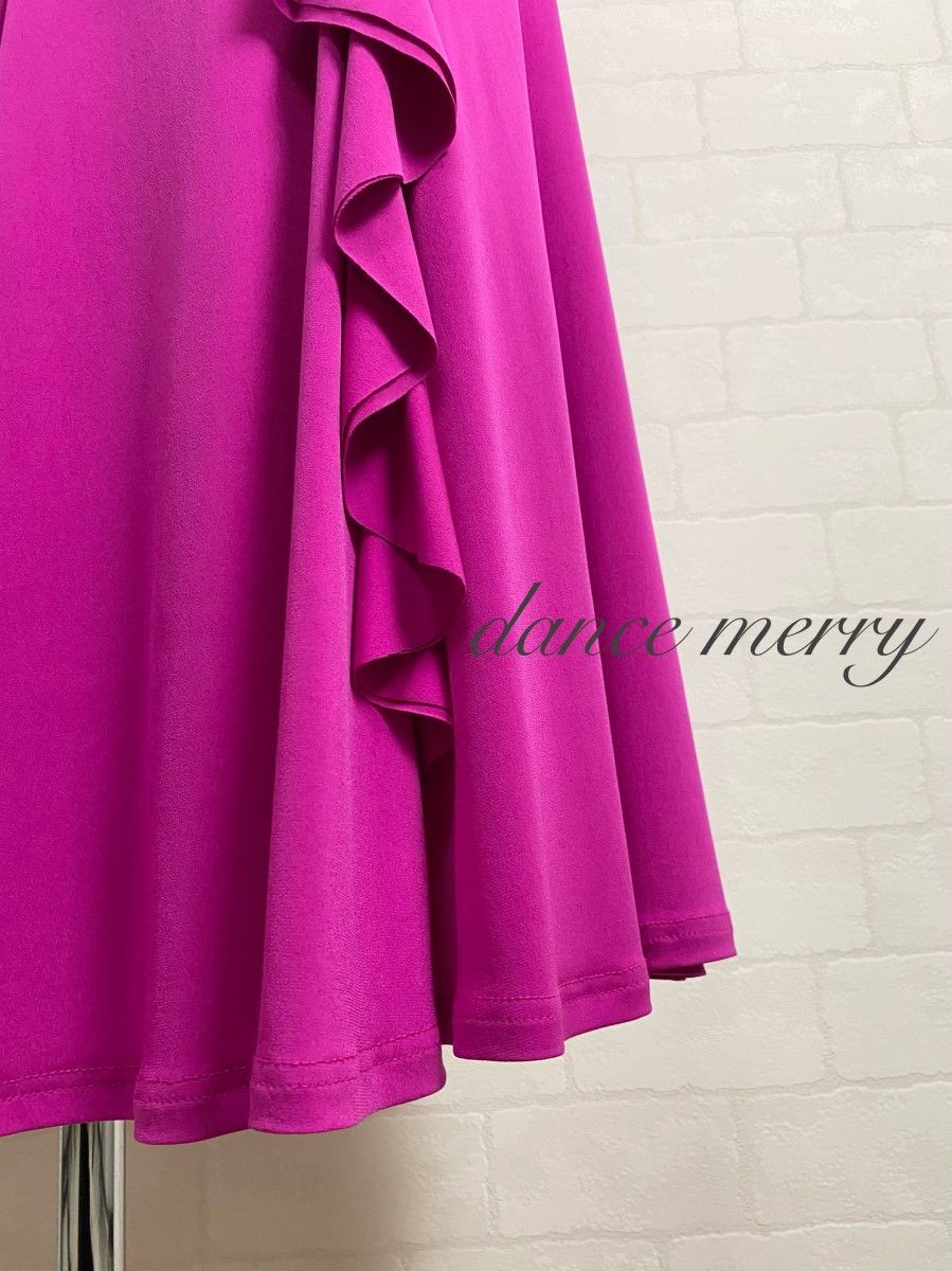 新品 社交ダンス ツーピース ピンク フリル マーメイド セットアップ