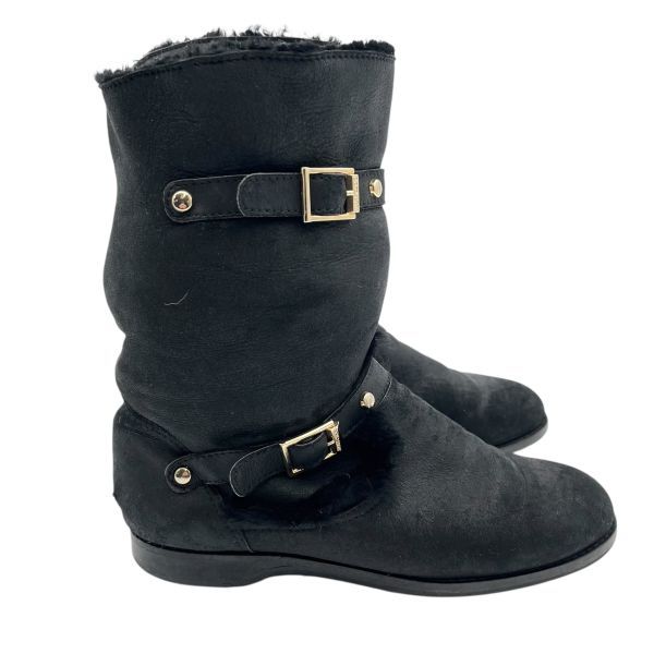ジミーチュウ Jimmy Choo ブーツ 黒 ムートン 36 1 2 23.5 cm前後 レディース S 5 Y 264
