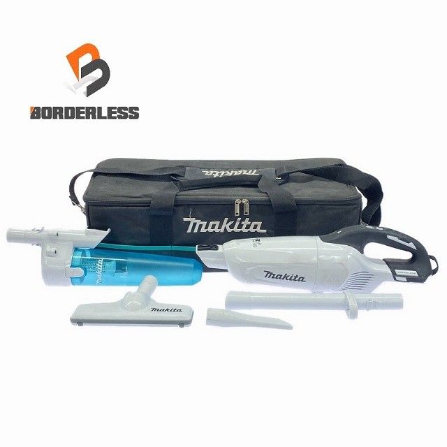 比較的 makita マキタ 18 V 充電式クリーナー CL 281 FD 白 本体＋サイクロンアタッチメント＋パイプ＋ノズル＋バッグ付111019