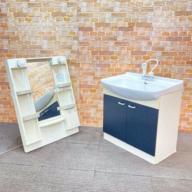 中古品】 National ナショナル 陶器製 水栓蛇口付き 手洗台 洗面化粧台