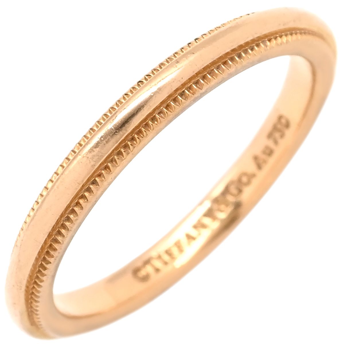 美品✴︎Tiffany& Co.ミルグレインバンドリング ローズゴールド＆プラチナ ティファニー トゥギャザー ミルグレイン バンド リング ローズ