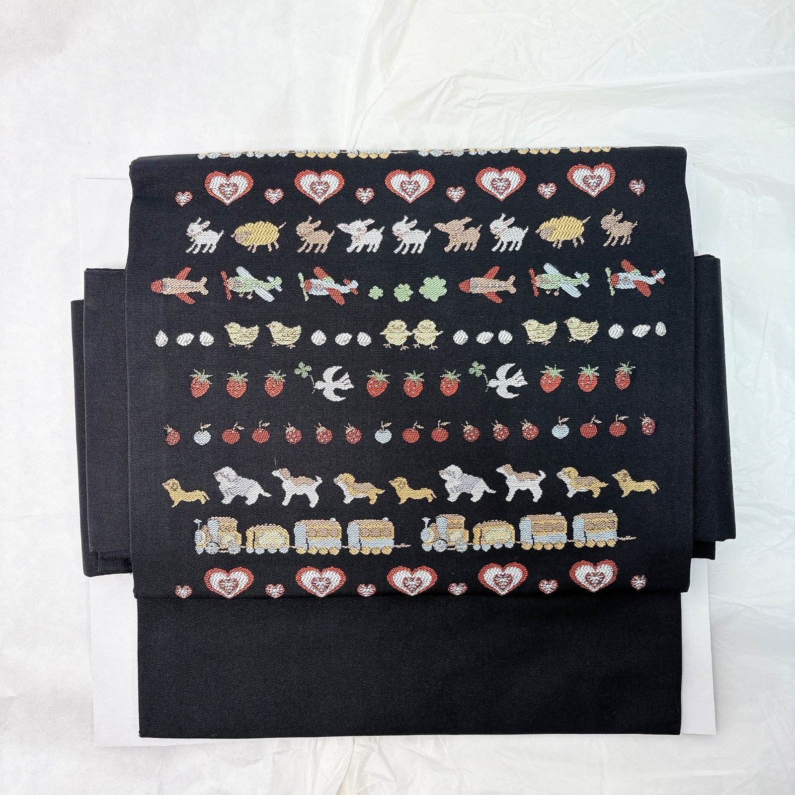 半幅帯 結び帯 一体型 作り帯 動物 イチゴ ハート 電車 飛行機柄 着物 浴衣 簡単装着 ワンタッチ帯 レディース 大人 カジュアル 和装小物 マジックテープ