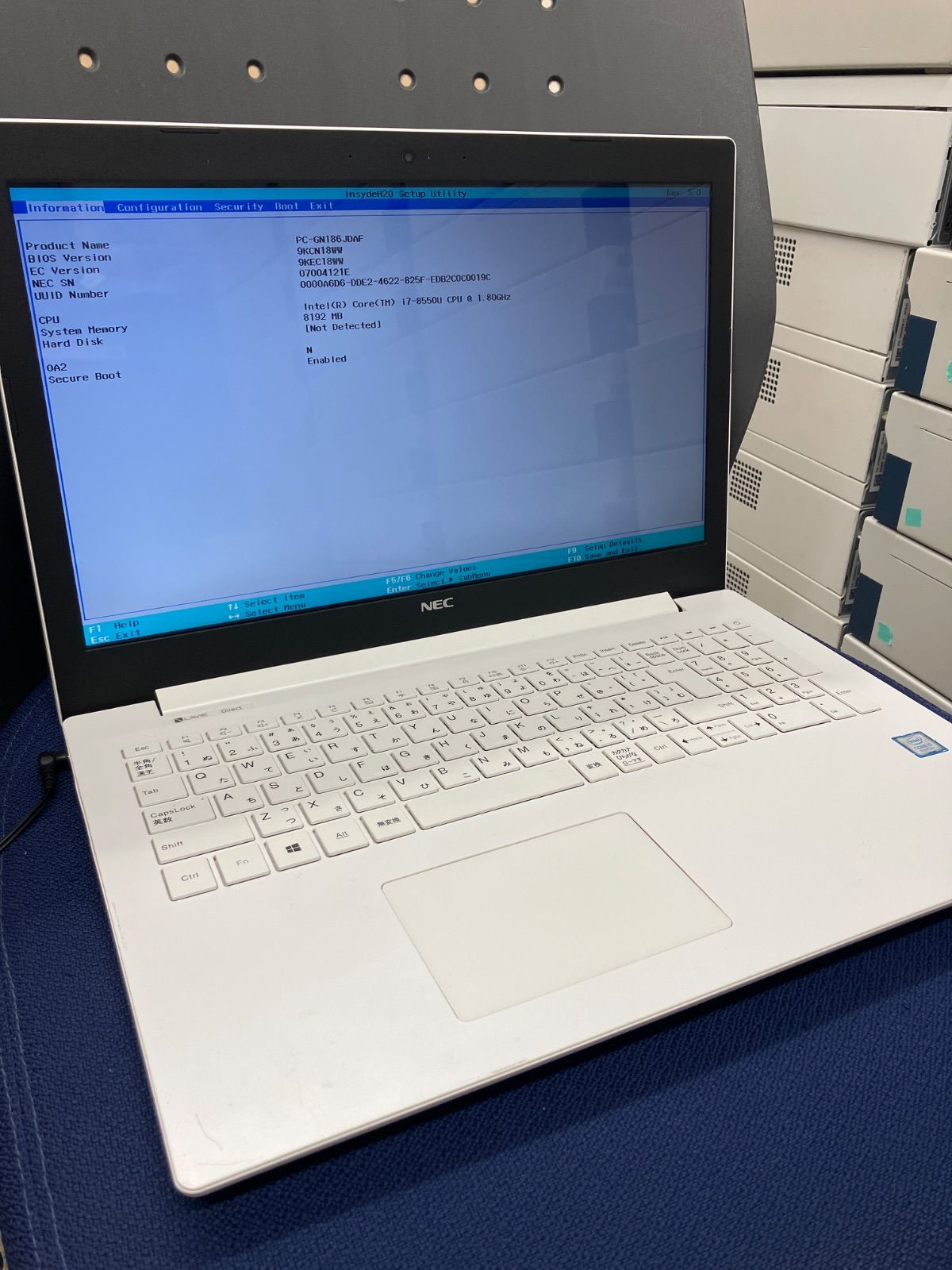 ジャンク NEC LAVIE PC-GN186JDAF 第8世代 Core i7-8550U CPU @ 1.80