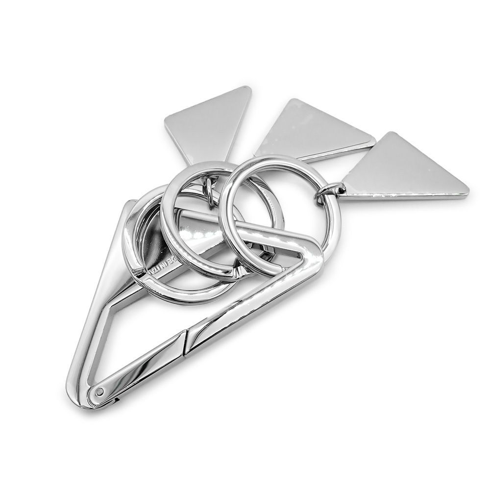 プラダ メタルキーチェーン キーリング チャーム トライアングルロゴ