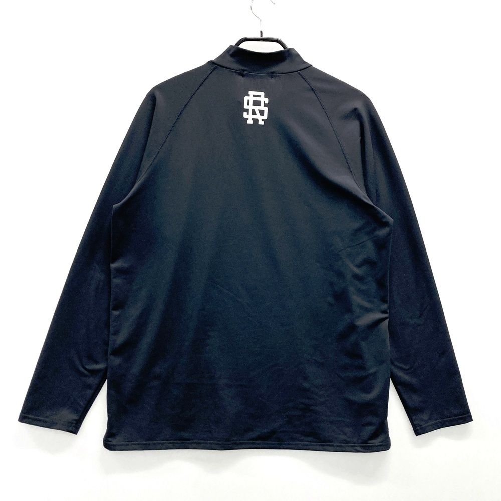 サイズ L ROUGH-SWELL ラフアンドスウェル 長袖モックネックTシャツ ブラック系 ゴルフウェア メンズ ストスト