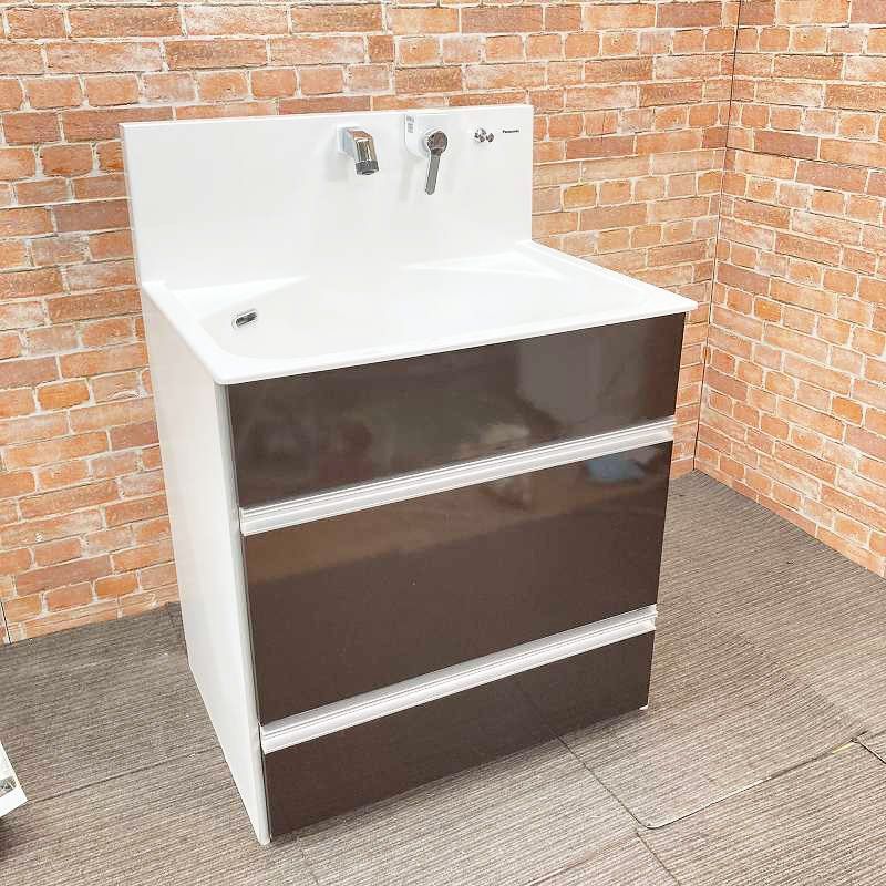 品 Panasonic パナソニック FRP製 ソフトクローズ式 水栓シャワー蛇口付き 洗面化粧台 幅75 cm 750 mm 手洗台 3面鏡 ミラーのセット 60 L