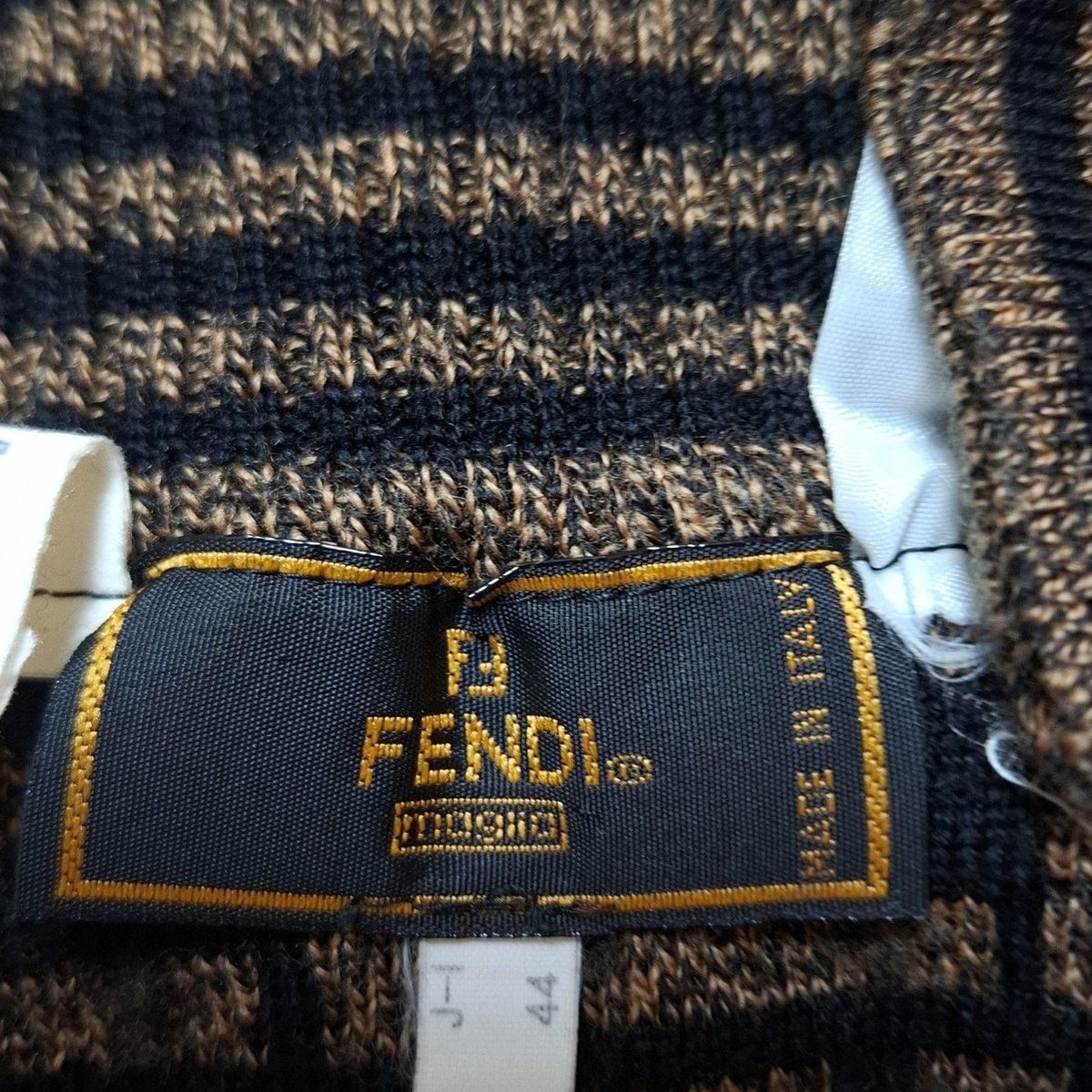 FENDI Fロゴ 長袖セーター ベージュ・黒 FENDI(フェンディ) 長袖セーター サイズ44(J) レディース - 黒