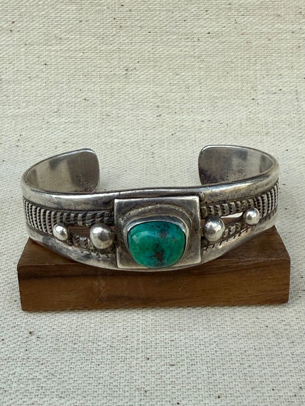 1920-30s ナバホ Old Pawn ターコイズ シルバー バングル Rattlesnake