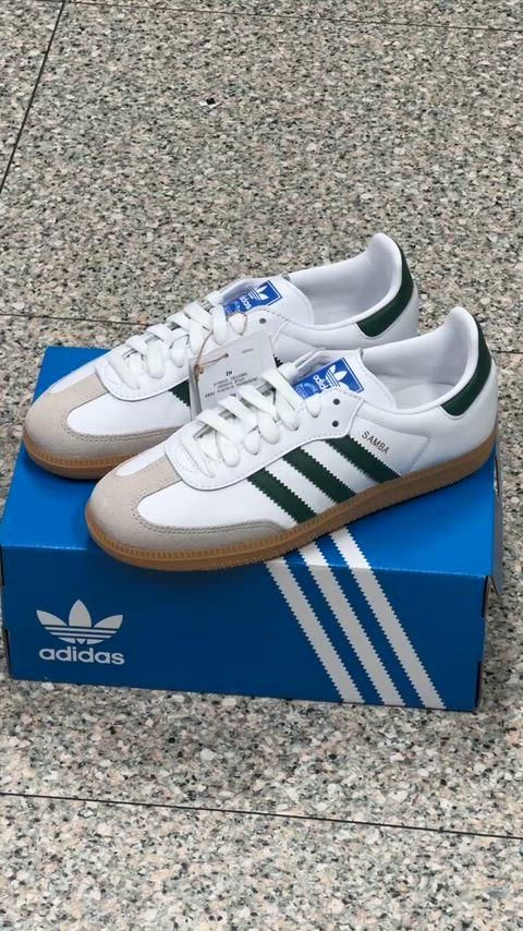  アディダス サンバ og 白緑 ホワイト 235 フラットシューズ バレエシューズ パンプス
