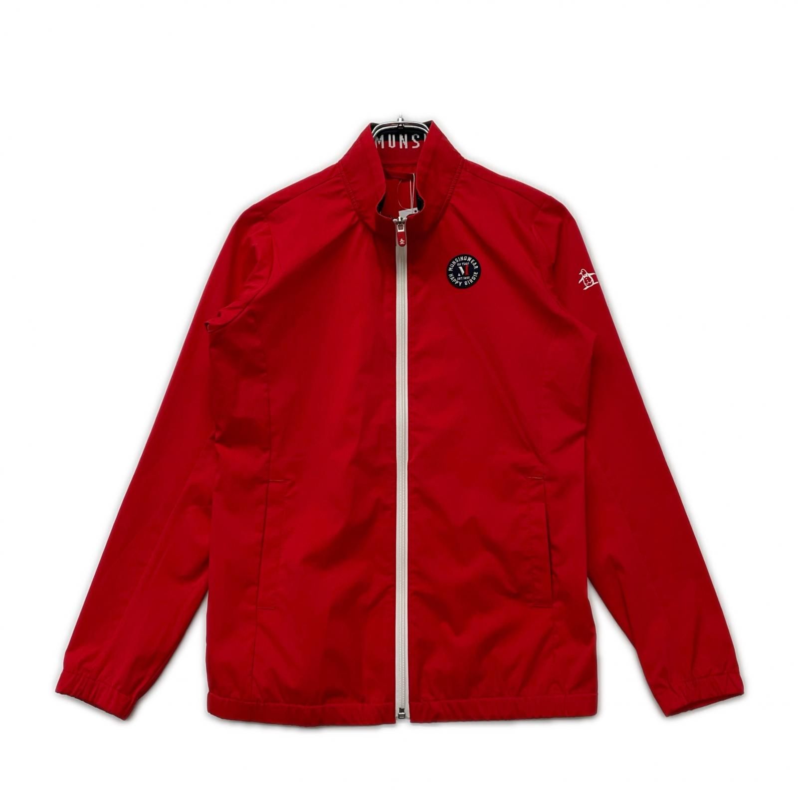 レディース マンシングウェア Munsing wear フルジップアウター M 赤 ストレッチ 撥水