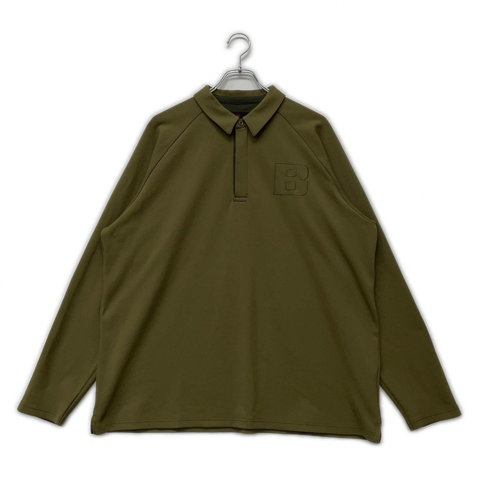 中古 メンズ ブリーフィング BRIEFING 長袖ポロシャツ XL カーキ