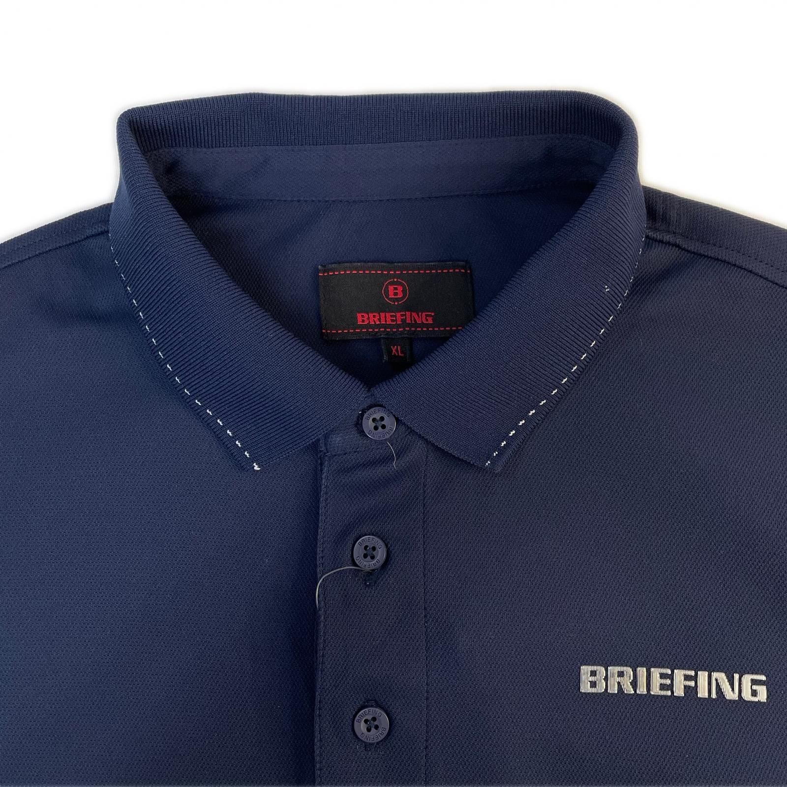中古 メンズ ブリーフィング BRIEFING 長袖ポロシャツ XL 紺 2024年