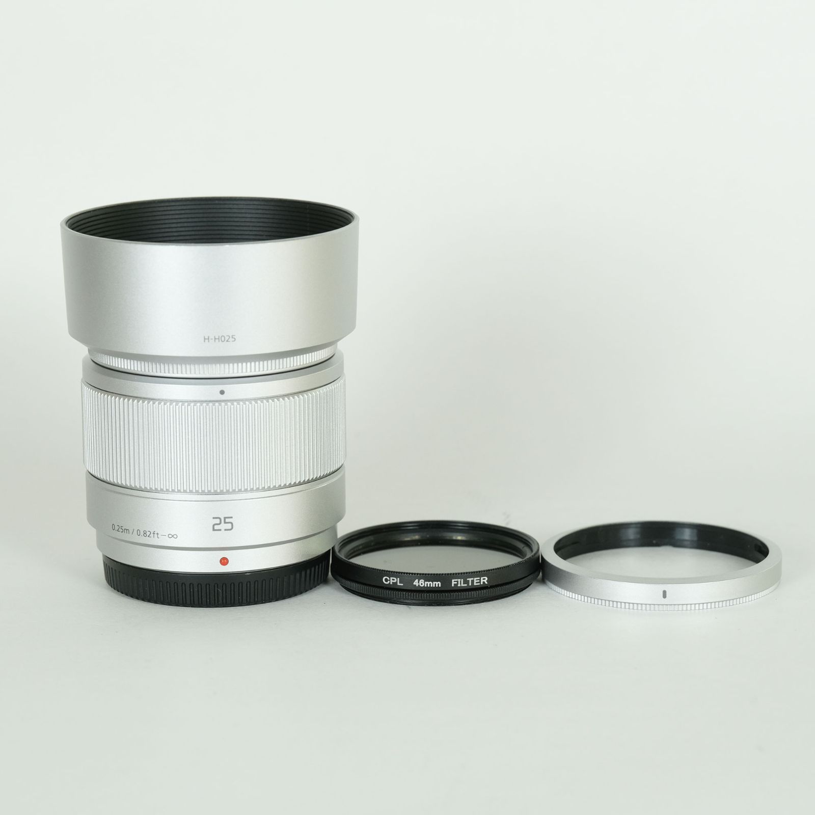 美品 | フィルター付] Panasonic LUMIX G 25mm F1.7 ASPH. [シルバー